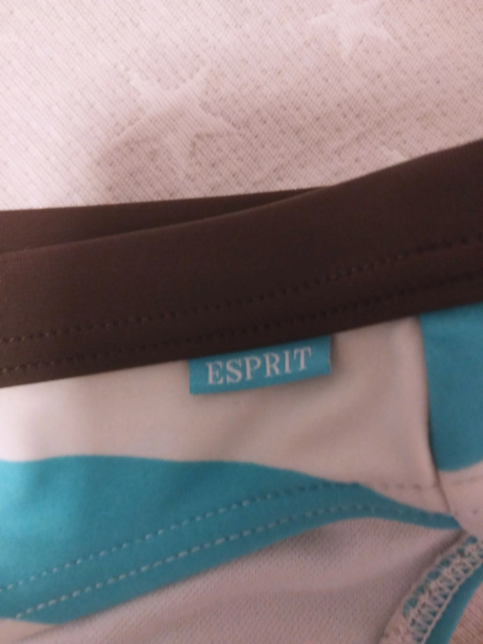 Espirit Bikini de dos piezas a rayas turquesa et blanc Taille 36 – photo 6